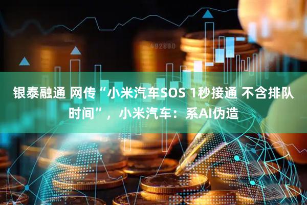 银泰融通 网传“小米汽车SOS 1秒接通 不含排队时间”，小米汽车：系AI伪造