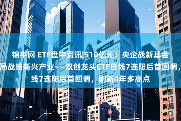 锦牛网 ETF盘中资讯|510亿元！央企战新基金来了！百分百布局战略新兴产业——双创龙头ETF日线7连阳后首回调，刷新4年多高点